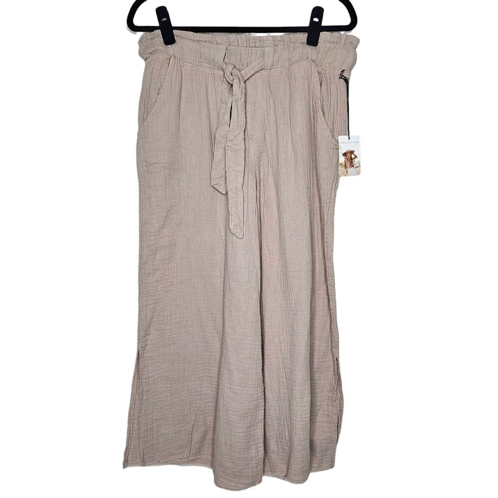 Sincerely Jules L Pants Beige Cotton Wide Leg Crop Lagom Minimalist Resort Beach